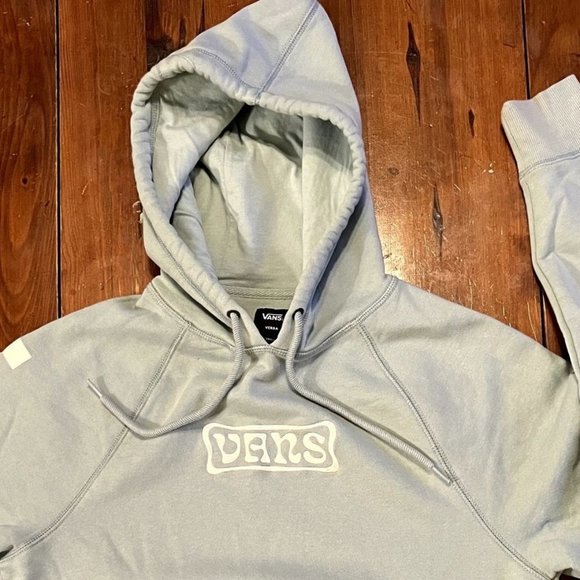 Vans Versa pale green logo hoodie unisex size Small front pocket - Picture 2 of 9